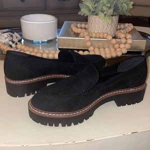 NWOT - Black Suede Loafers - 7